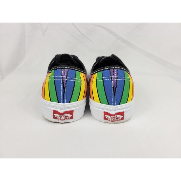 Vans Authentic Striped Shoes Sneakers Size Womens 8.5 Youth 7Y Black 500714 - Picture 2 of 11